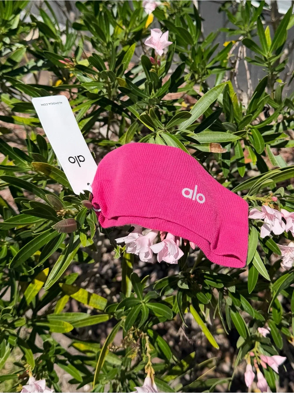 ALO Yoga Hot Pink Ribbed Stretch Headband